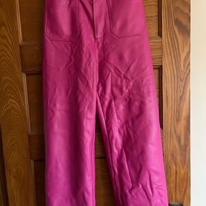 Anthropologie Maeve Fuchsia Leather Colette Pants